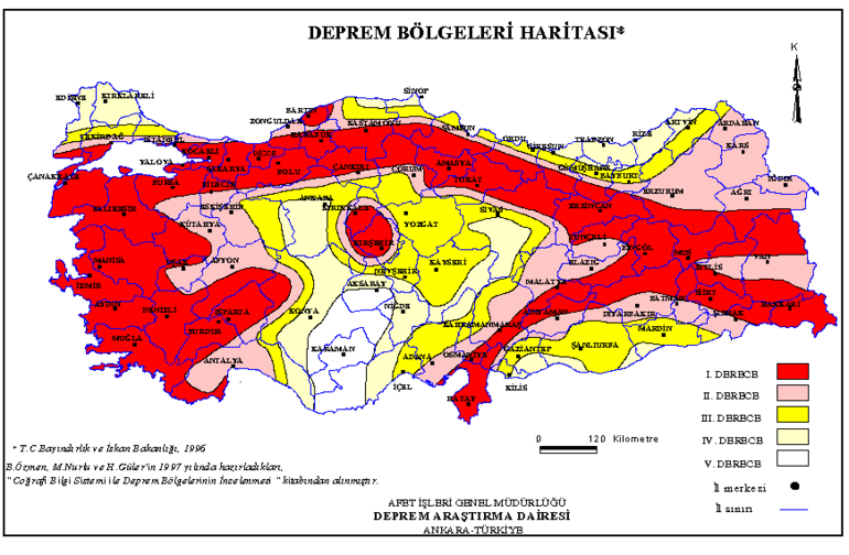 BİRİNCİ DERECE RİSKLİ BÖLGELER