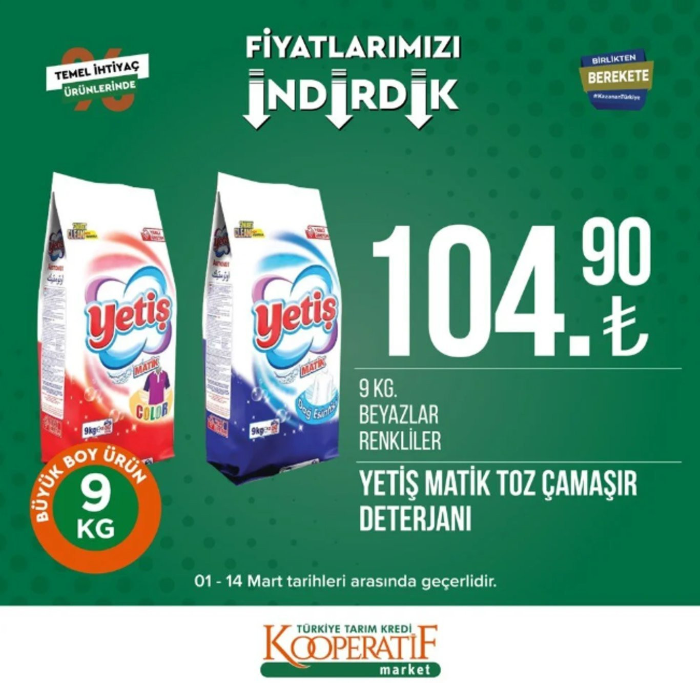 TARIM KREDİ KOOPERATİF MARKET 7-14 MART ÜRÜNLERİ