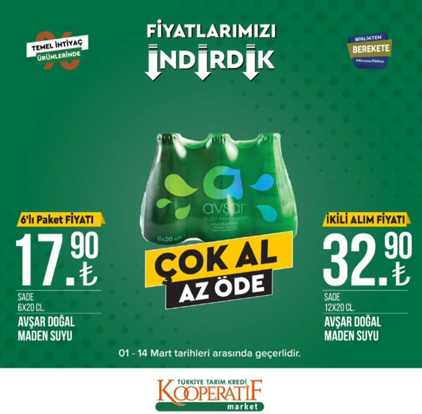 Tarım Kredi Kooperatif Market 7-14 Mart indirimli ürünler listesi: Bu hafta kahvaltılık ürünler, bakliyat ve temizlik ürünleri satışta olacak