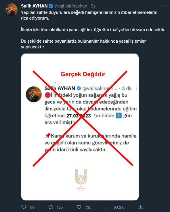 27 Mart bugün Şanlıurfa’da okullar tatil mi Vali Ayhan’dan önemli açıklama