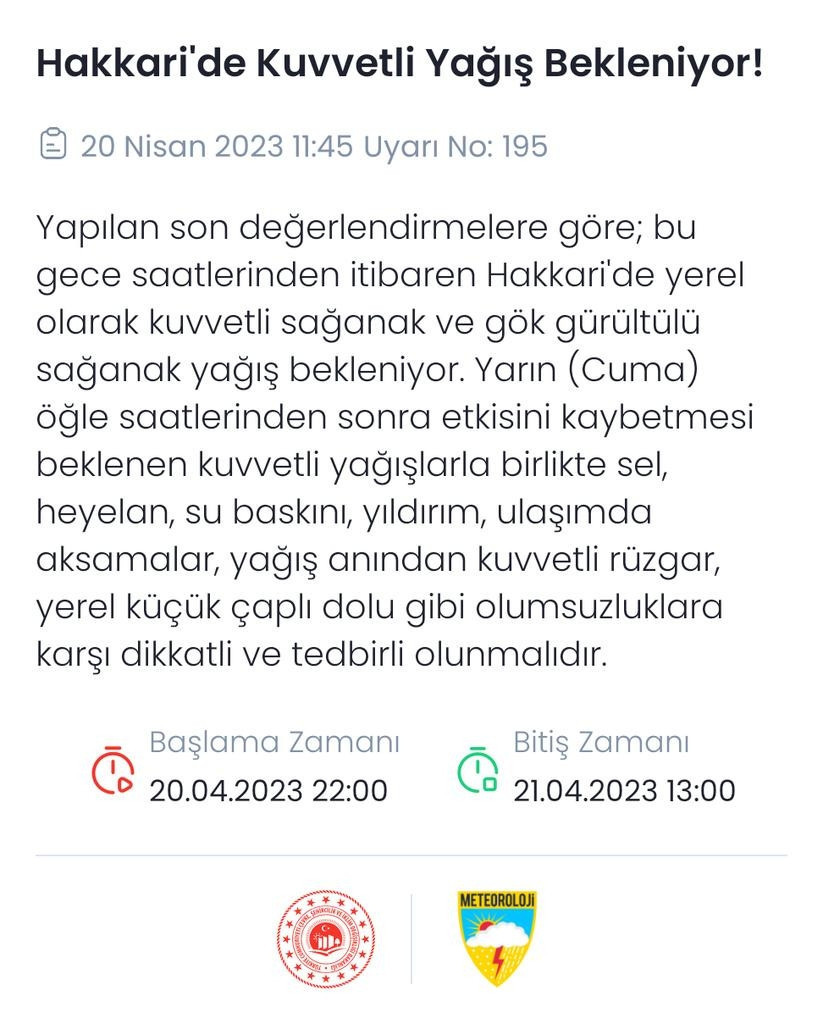 HAKKARİDE YAĞIŞLARA DİKKAT