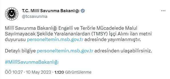 MSB ENGELLİ İŞÇİ ALIMI NE ZAMAN