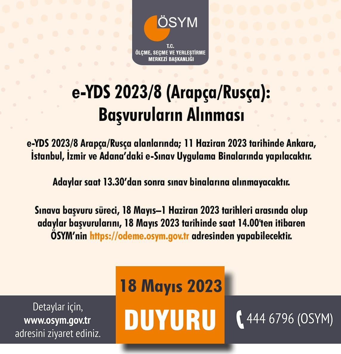 E YDS BAŞVURULARI NE ZAMAN