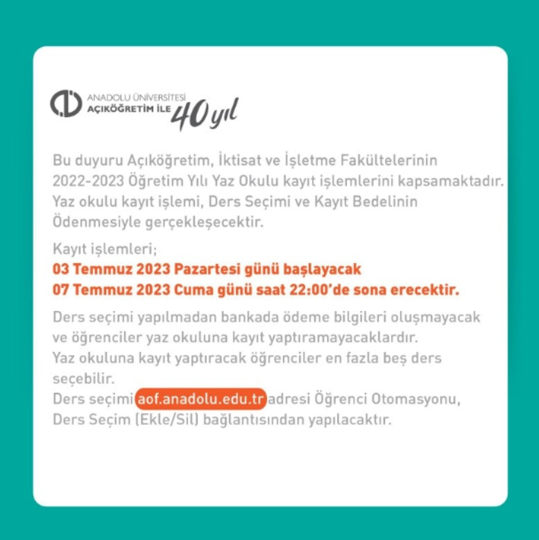 AÖF YAZ OKULU KAYITLARI 2023 BAŞLADI || Anadolu Üniversitesi AÖF kayıtları ne zaman, nasıl yapılır AÖF yaz okulu kayıt ücreti ne kadar, hangi bankaya yatırılır AÖF YAZ OKULU KAYITLARI 2023 BAŞLADI || Anadolu Üniversitesi AÖF kayıtları ne zaman, nasıl yapılır AÖF yaz okulu kayıt ücreti ne kadar, hangi bankaya yatırılır