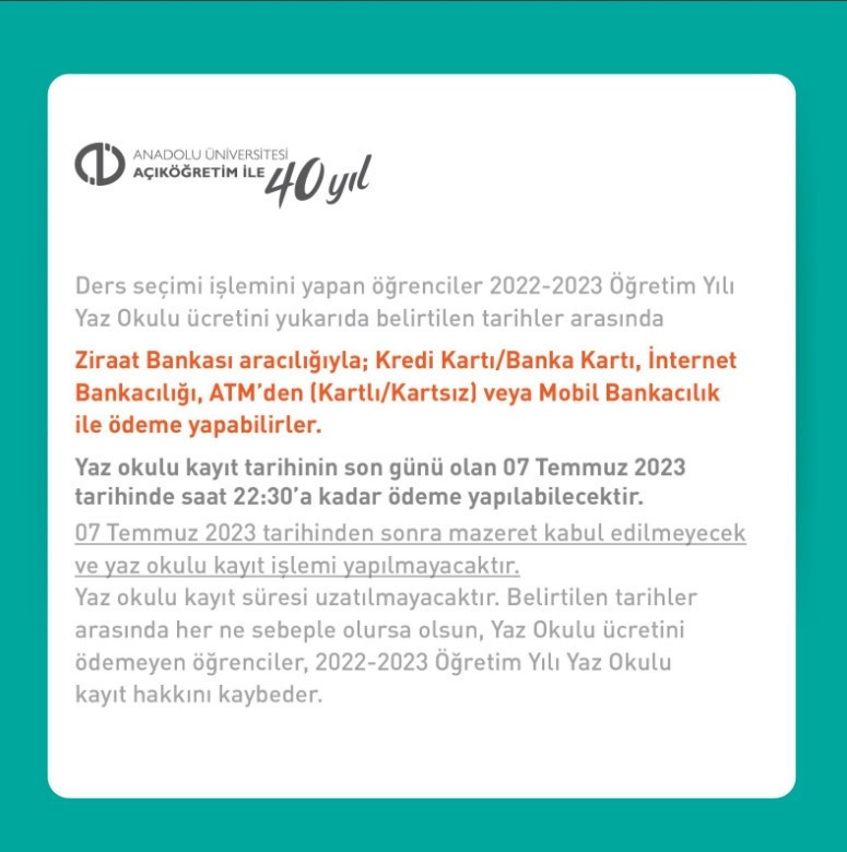 AÖF YAZ OKULU KAYITLARI NASIL YAPILIR AÖF YAZ OKULU KAYITLARI NASIL YAPILIR