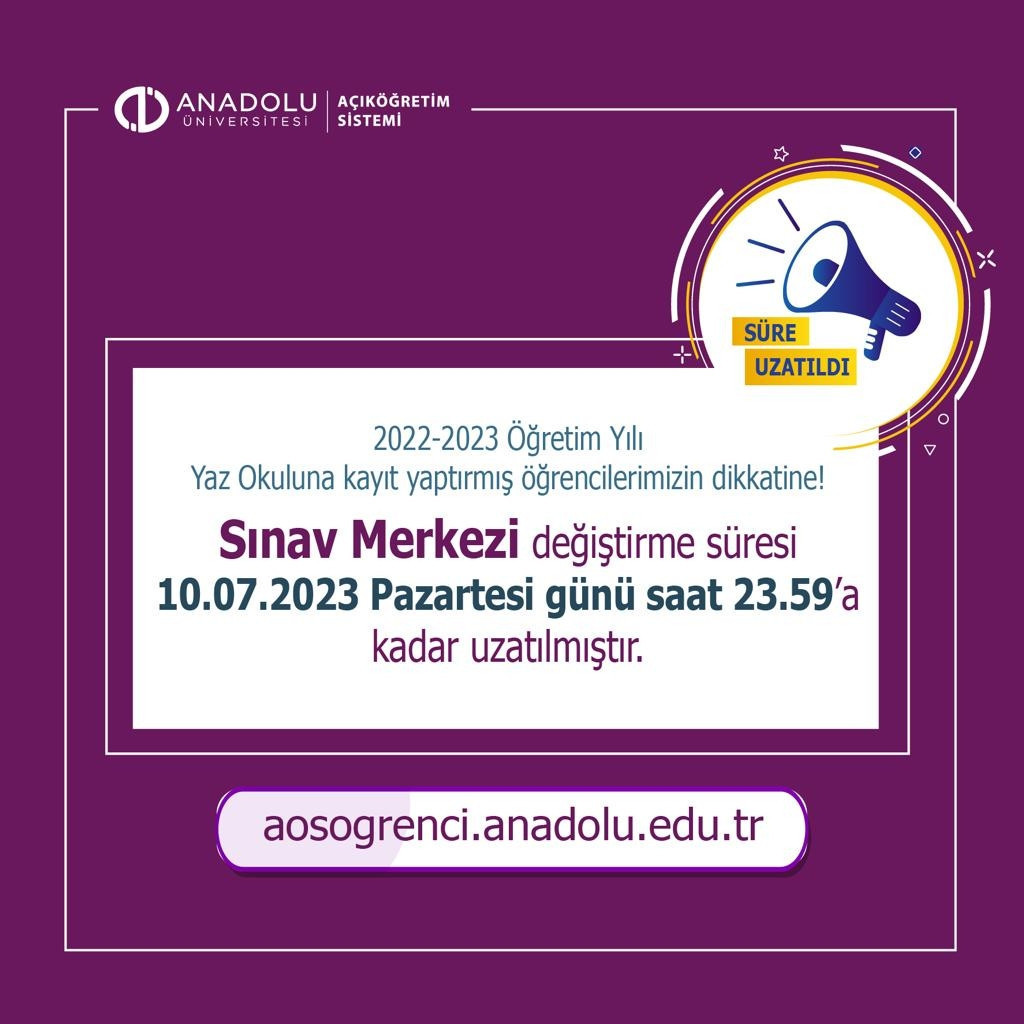 DEĞİŞTİRME SÜRESİ UZATILDI DEĞİŞTİRME SÜRESİ UZATILDI