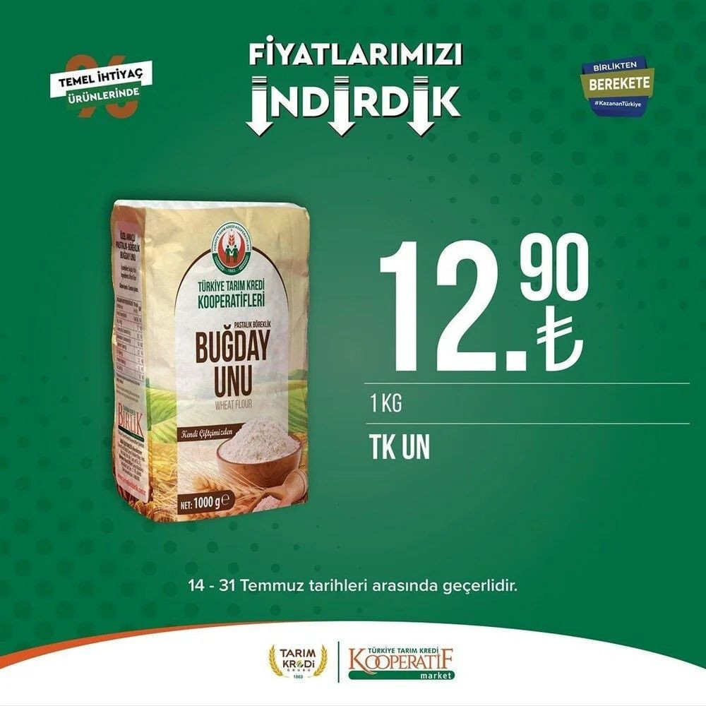 Tarım Kredi marketleri kataloğu 22- 31 Temmuz 2023: Süt ürünleri, temizlik ve temel gıda ürünlerinde indirim fırsatı