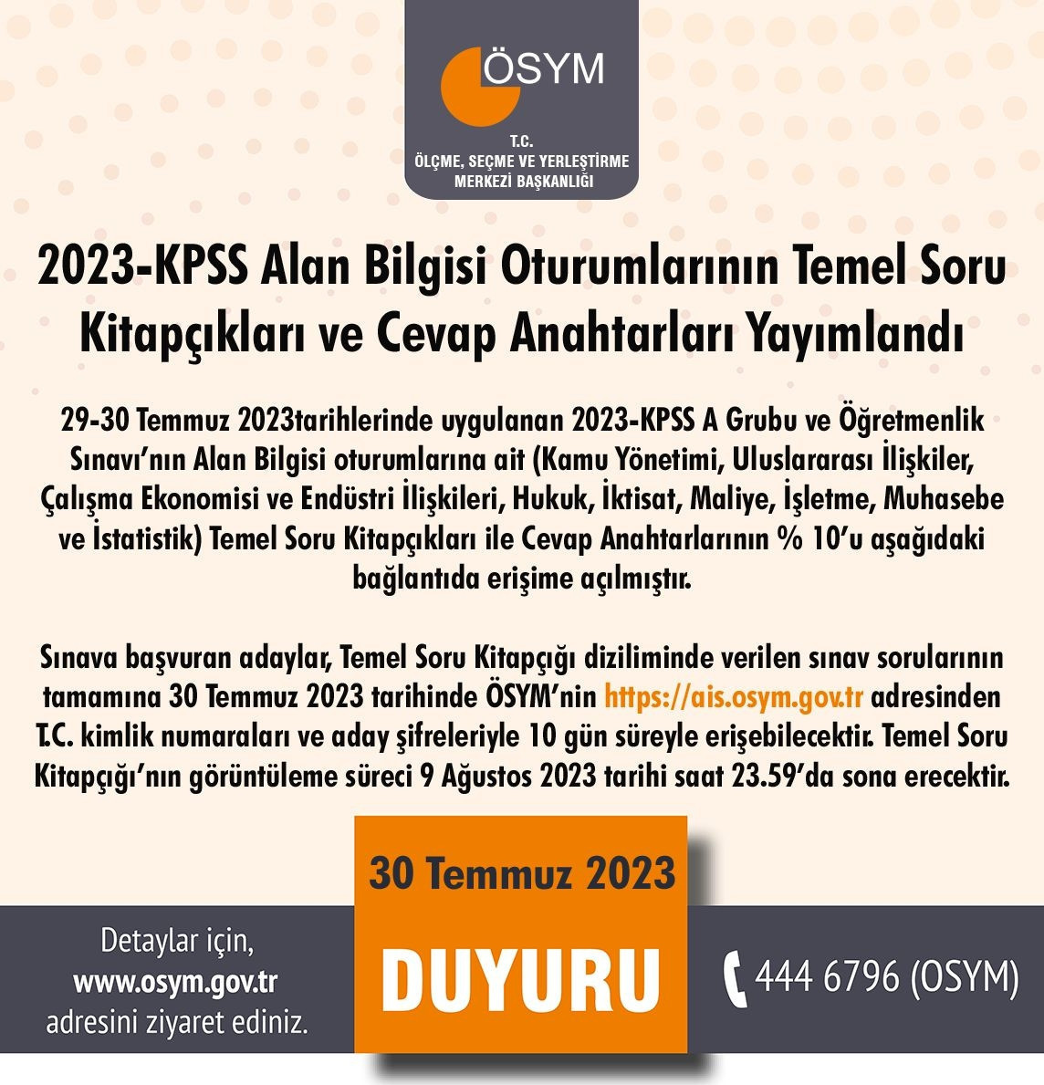 KPSS SORULARI VE CEVAP ANAHTARI YAYINLANDI