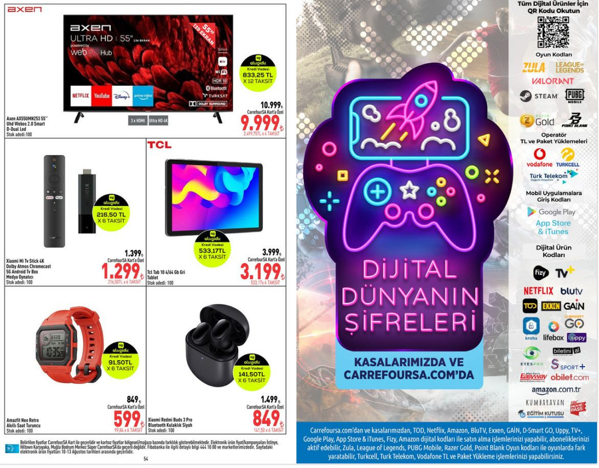 CarrefourSA 10-16 Ağustos yeni katalog yayımlandı Tablet, kamp çadırı, valiz çeşitleri, akıllı cep telefonu modelleri ve televizyon