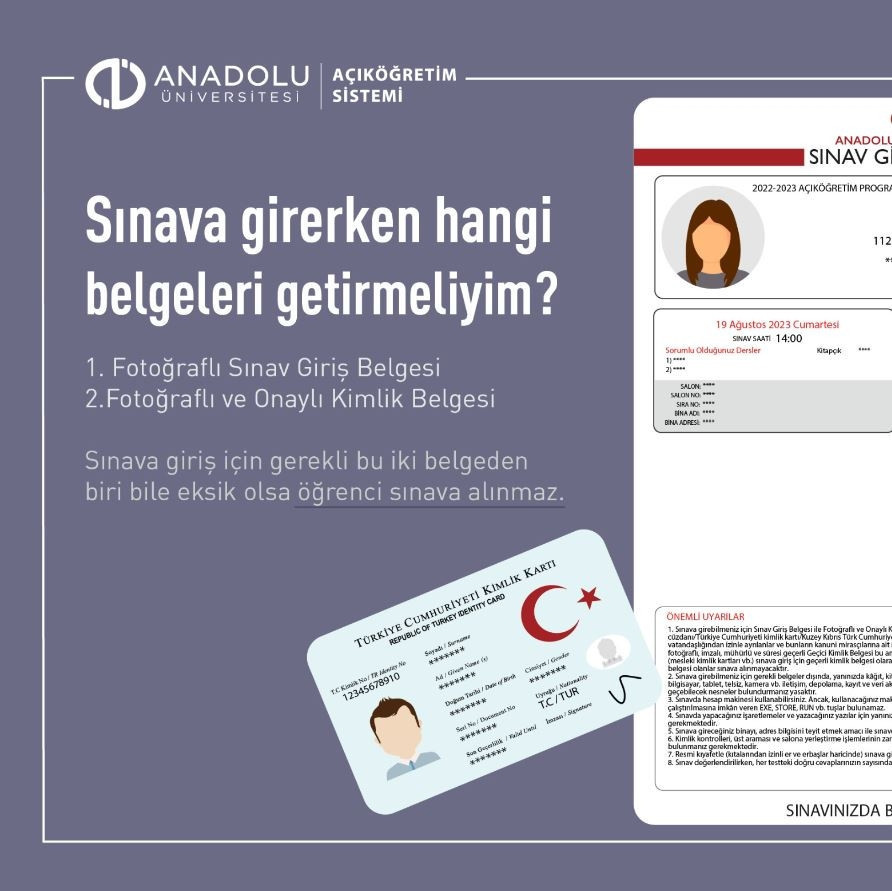 AÖF YAZ OKULU SINAV GİRİŞ BELGESİ RENKLİ OLMAK ZORUNDA MI