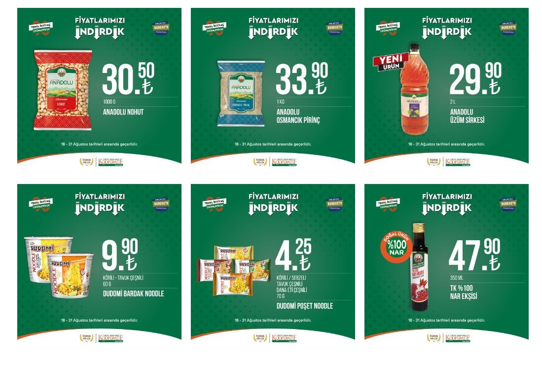 TARIM KREDİ 23-31 AĞUSTOS İNDİRİMLİ ÜRÜNLER KATALOĞU