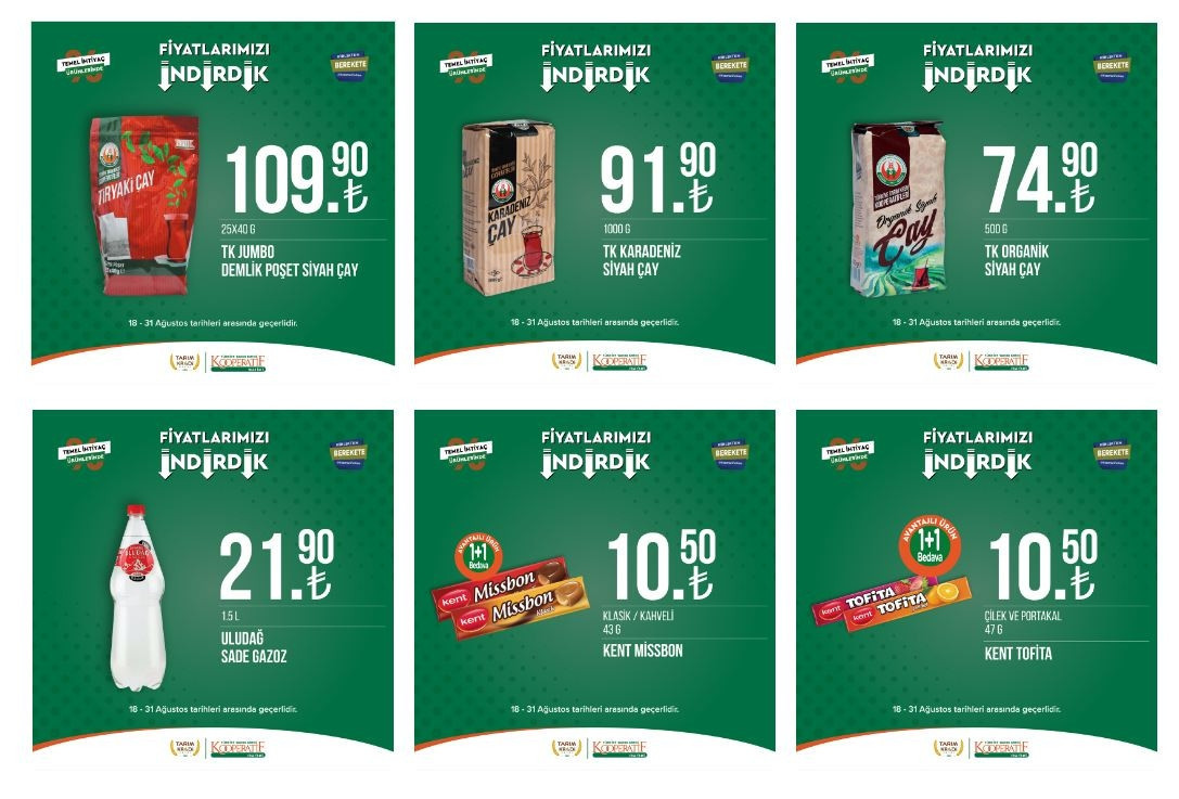 Tarım Kredi Marketleri 23-31 Ağustos Kataloğu: Tuvalet kağıdı, bebek bezi, peynir çeşitleri ve bulaşık deterjanında indirim fırsatı… Tarım Kredi marketlerinde 48 üründe indirim fırsatı