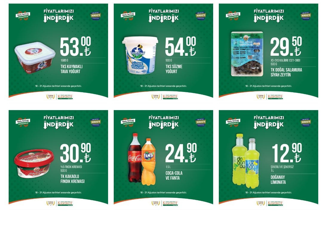 Tarım Kredi Marketleri 23-31 Ağustos Kataloğu: Tuvalet kağıdı, bebek bezi, peynir çeşitleri ve bulaşık deterjanında indirim fırsatı… Tarım Kredi marketlerinde 48 üründe indirim fırsatı
