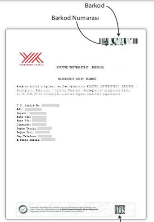 BARKODLU E-KAYIT BELGESİ DOĞRULAMA