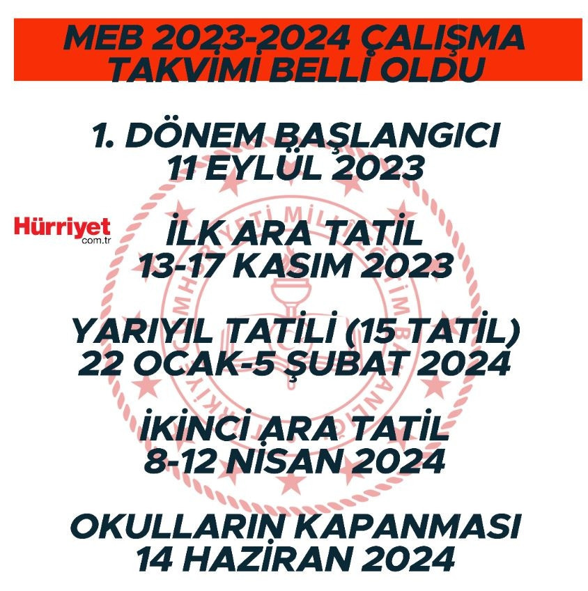 OKULLAR NE ZAMAN AÇILIYOR 2023-2024 OKULLAR NE ZAMAN AÇILIYOR 2023-2024