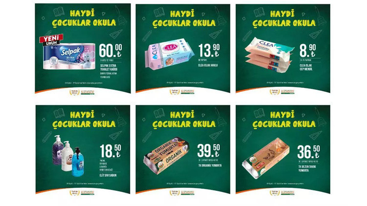 Tarım Kredi Kooperatif Market 1-17 Eylül Kataloğu ile indirimli ürünler listesi: Temizlik ürünlerinden okulların başlamasına özel pek çok ürün haftanın indirim fırsatları ile satışta olacak Tarım Kredi Kooperatif Market 1-17 Eylül Kataloğu ile indirimli ürünler listesi: Temizlik ürünlerinden okulların başlamasına özel pek çok ürün haftanın indirim fırsatları ile satışta olacak