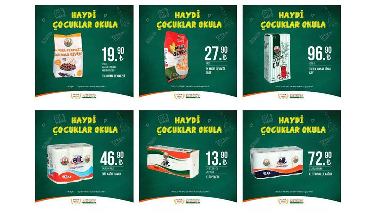 Tarım Kredi Kooperatif Market 1-17 Eylül Kataloğu ile indirimli ürünler listesi: Temizlik ürünlerinden okulların başlamasına özel pek çok ürün haftanın indirim fırsatları ile satışta olacak Tarım Kredi Kooperatif Market 1-17 Eylül Kataloğu ile indirimli ürünler listesi: Temizlik ürünlerinden okulların başlamasına özel pek çok ürün haftanın indirim fırsatları ile satışta olacak