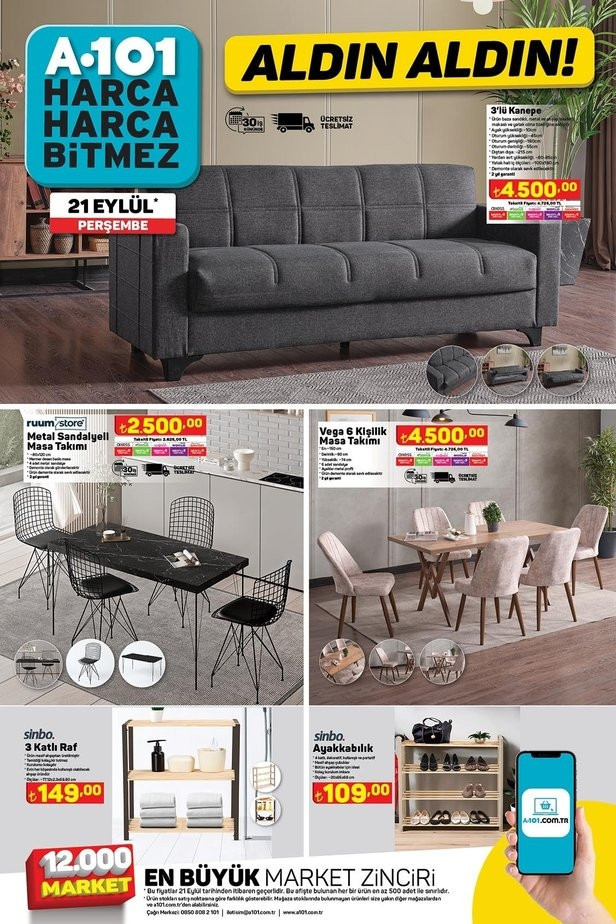 SATIŞTA A101 21 Eylül aktüel ürünler kataloğu 2023 | Full HD Android 13 Smart Led Tv, Airfryer Yağsız Fritöz, Overlok Makinesi  bu perşembe A101de...