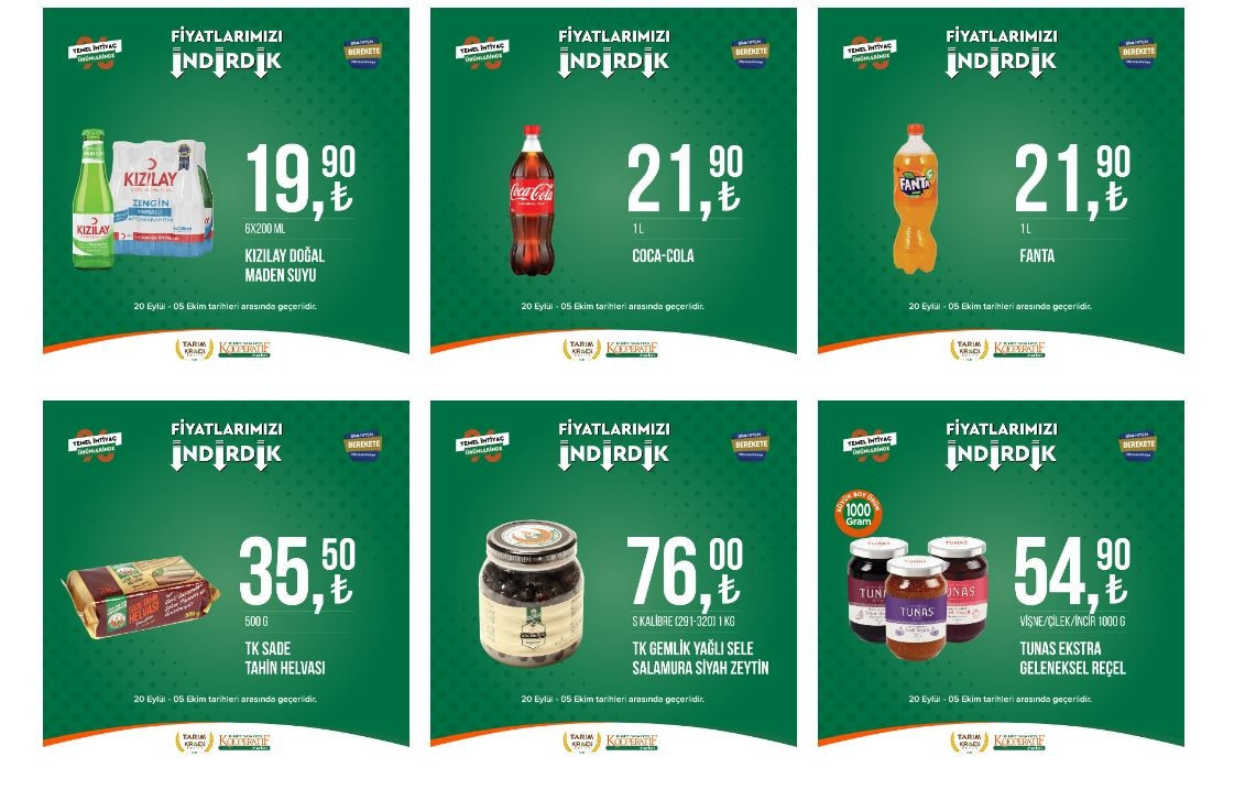 Tarım Kredi Marketi’nde 47 üründe indirim fırsatı… Tarım Kredi 5 Ekim Kataloğu: Salça, Zeytinyağı, bakliyat ürünleri, tuvalet kağıdı ve şarküteri ürünleri