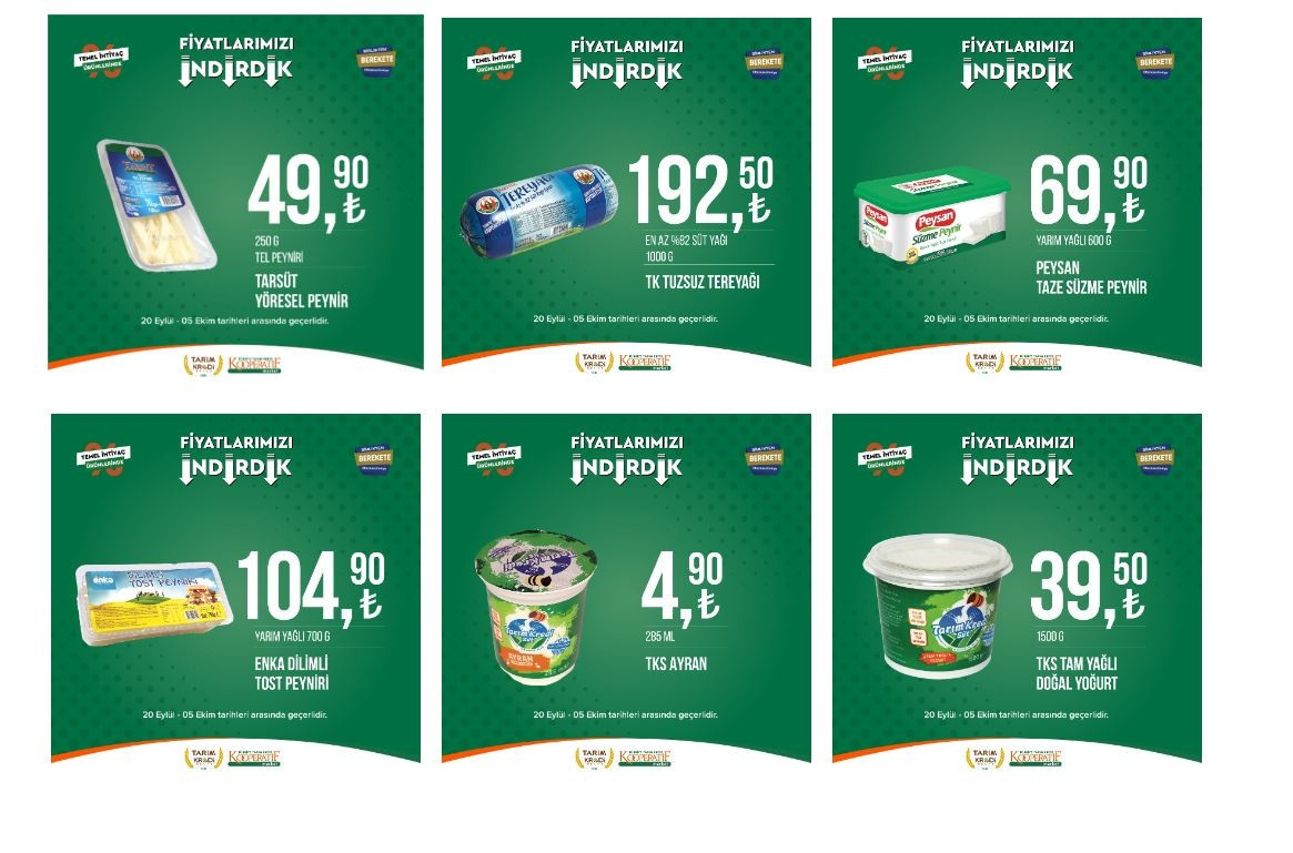 Tarım Kredi Marketi’nde 47 üründe indirim fırsatı… Tarım Kredi 5 Ekim Kataloğu: Salça, Zeytinyağı, bakliyat ürünleri, tuvalet kağıdı ve şarküteri ürünleri