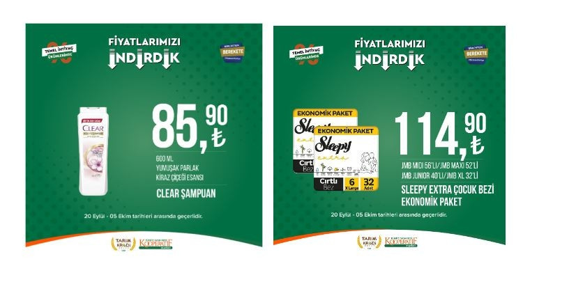 Tarım Kredi Marketi’nde 47 üründe indirim fırsatı… Tarım Kredi 5 Ekim Kataloğu: Salça, Zeytinyağı, bakliyat ürünleri, tuvalet kağıdı ve şarküteri ürünleri