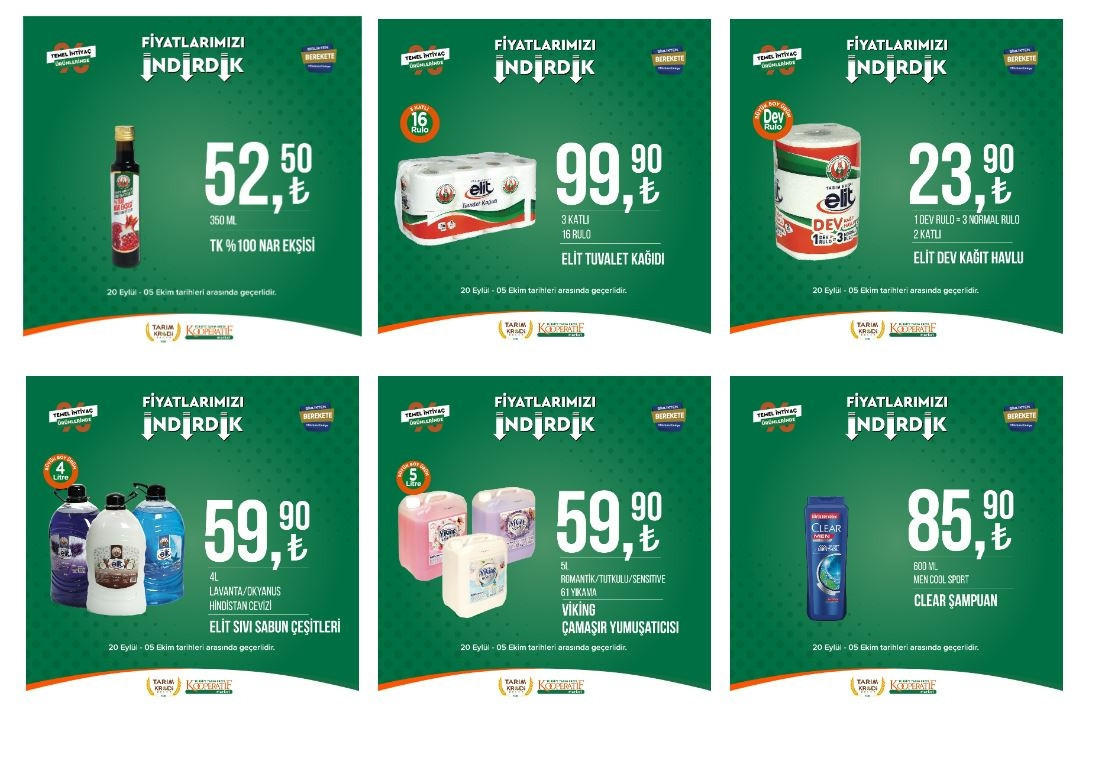 Tarım Kredi Marketi’nde 47 üründe indirim fırsatı… Tarım Kredi 5 Ekim Kataloğu: Salça, Zeytinyağı, bakliyat ürünleri, tuvalet kağıdı ve şarküteri ürünleri