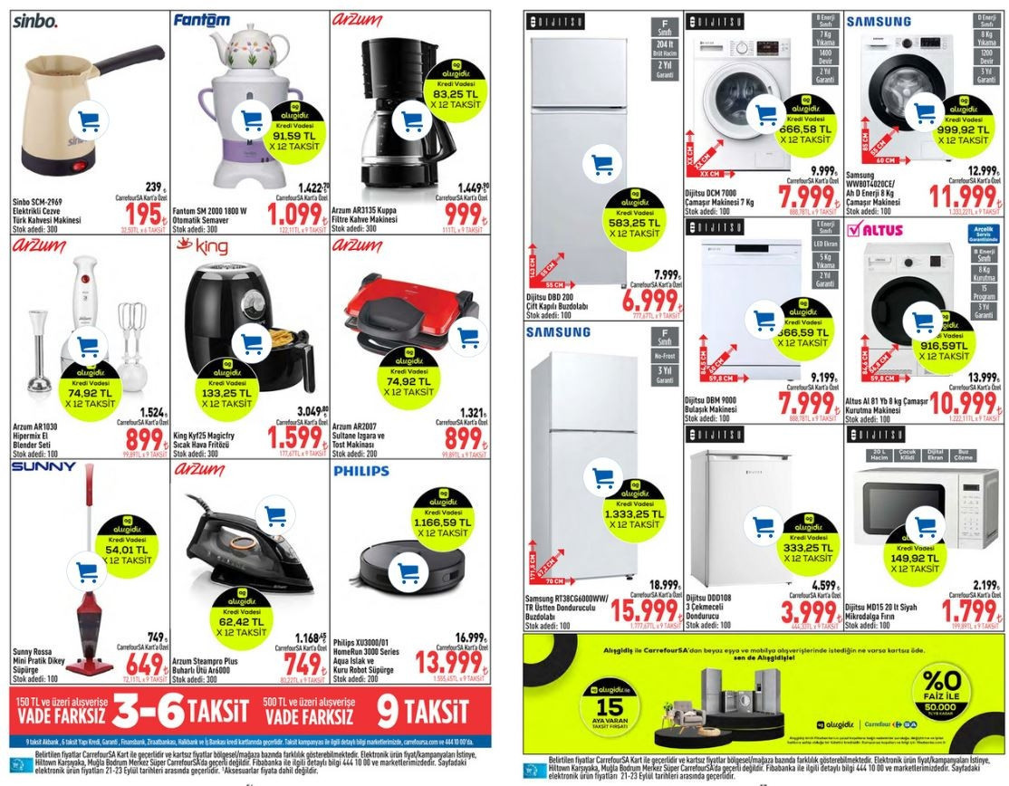 CARREFOURSA İndirimli ürünler kataloğu (27 Eylül 2023) Akıllı robot süpürge, televizyon, sıcak hava fritözü satışta