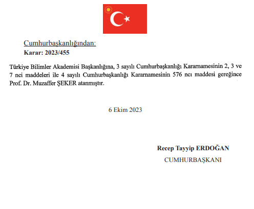 7 Ekim Cumartesi Resmi Gazete kararları belli oldu Resmi Gazetede atama kararı... Gelir İdaresi Başkanlığı ve Türkiye Uzay Ajansı Başkanlığı ataması yayımlandı