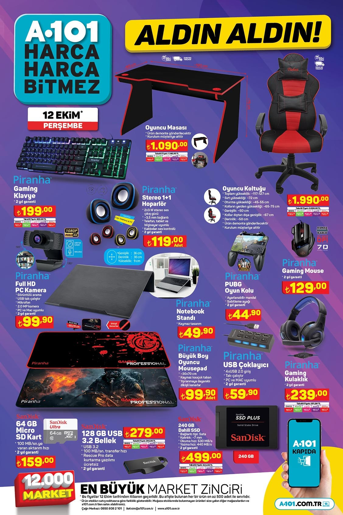 SATIŞTA A101 aktüel 12 Ekim kataloğu 2023 || A101de bu hafta neler var 4/128 GB Notebook, L Koltuk, Benzinli Moped, Musluklu Su Sebili A101de... SATIŞTA A101 aktüel 12 Ekim kataloğu 2023 || A101de bu hafta neler var 4/128 GB Notebook, L Koltuk, Benzinli Moped, Musluklu Su Sebili A101de...