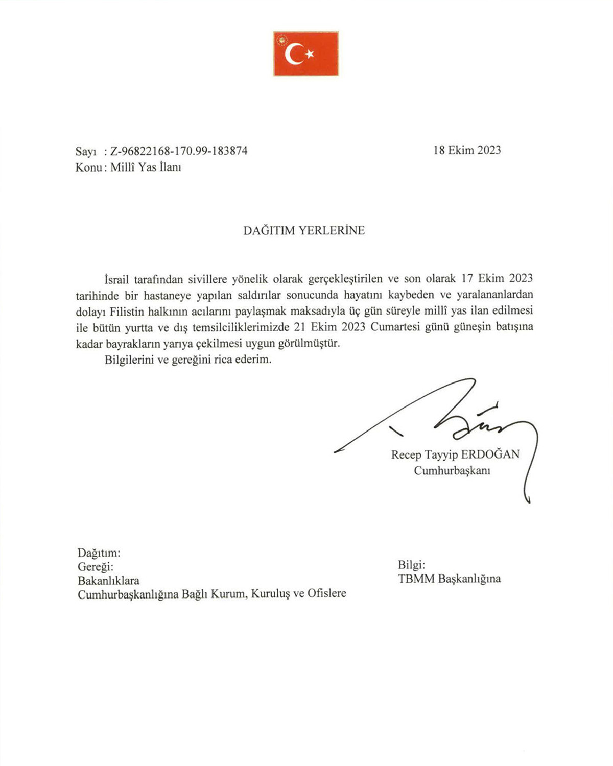 Milli yas (ulusal yas) kaç gün olacak Cumhurbaşkanlığı Kararnamesi ile açıklandı... Milli yas ne zaman bitecek, hangi günler