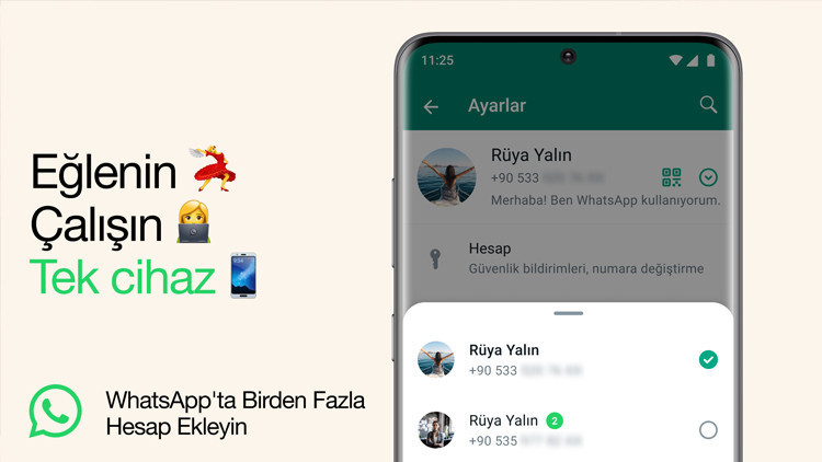 WHATSAPP’TA TEK TELEFONDA İKİ HESAP KULLANMA DÖNEMİ