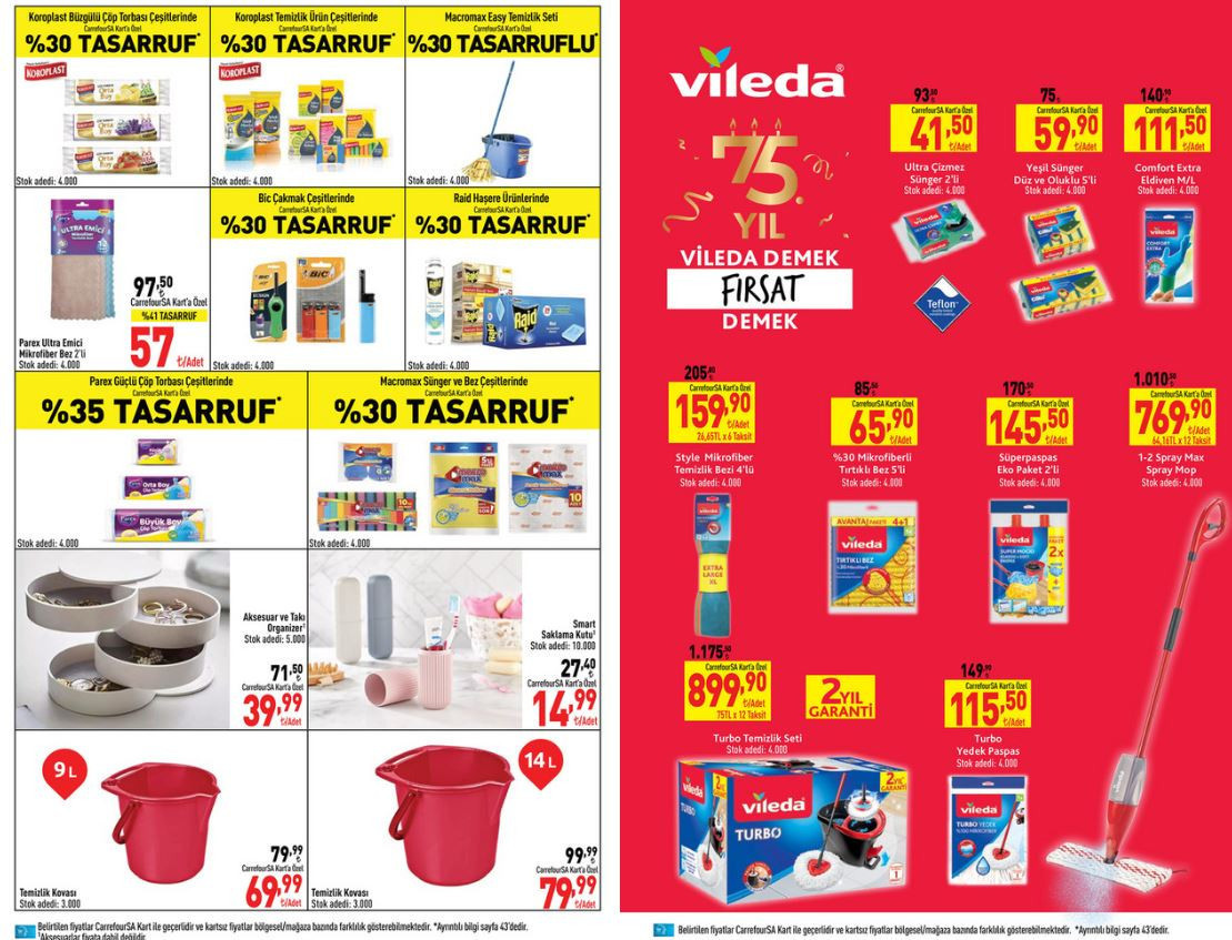 Carrefour 25 Ekim indirimli ürünler listesi kataloğu 2023: Carrefour’da Vileda ürünleri, yemek seti, tava ve tencere seti satışta