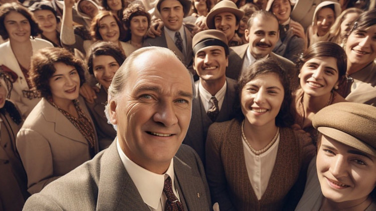 29 Ekim’e özel yapay zeka ile oluşturulmuş Atatürk resimleri Yapay zeka Atatürk fotoğrafları ve görselleri