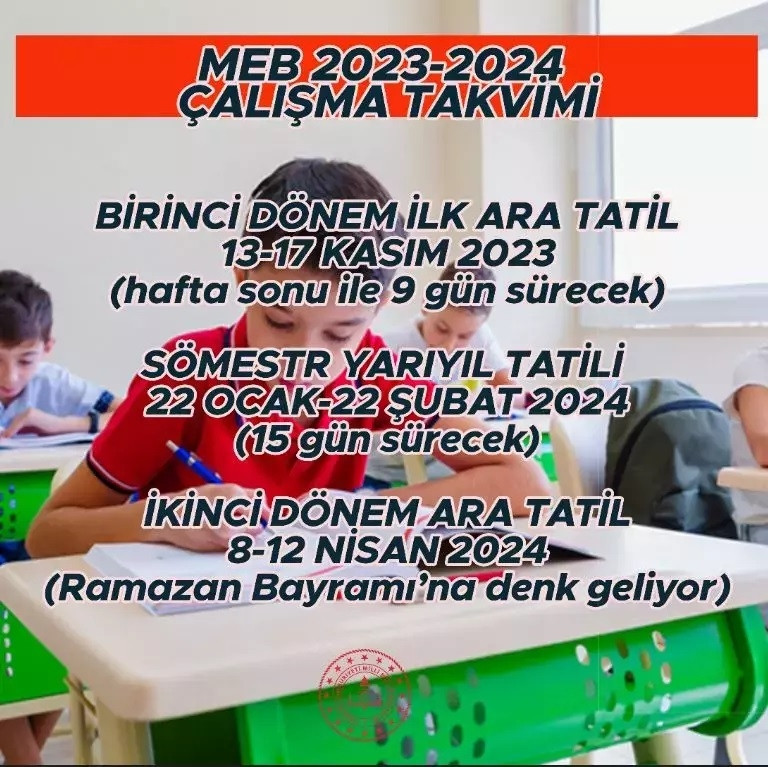 OKULLARDA 9 GÜNLÜK TATİL NE ZAMAN