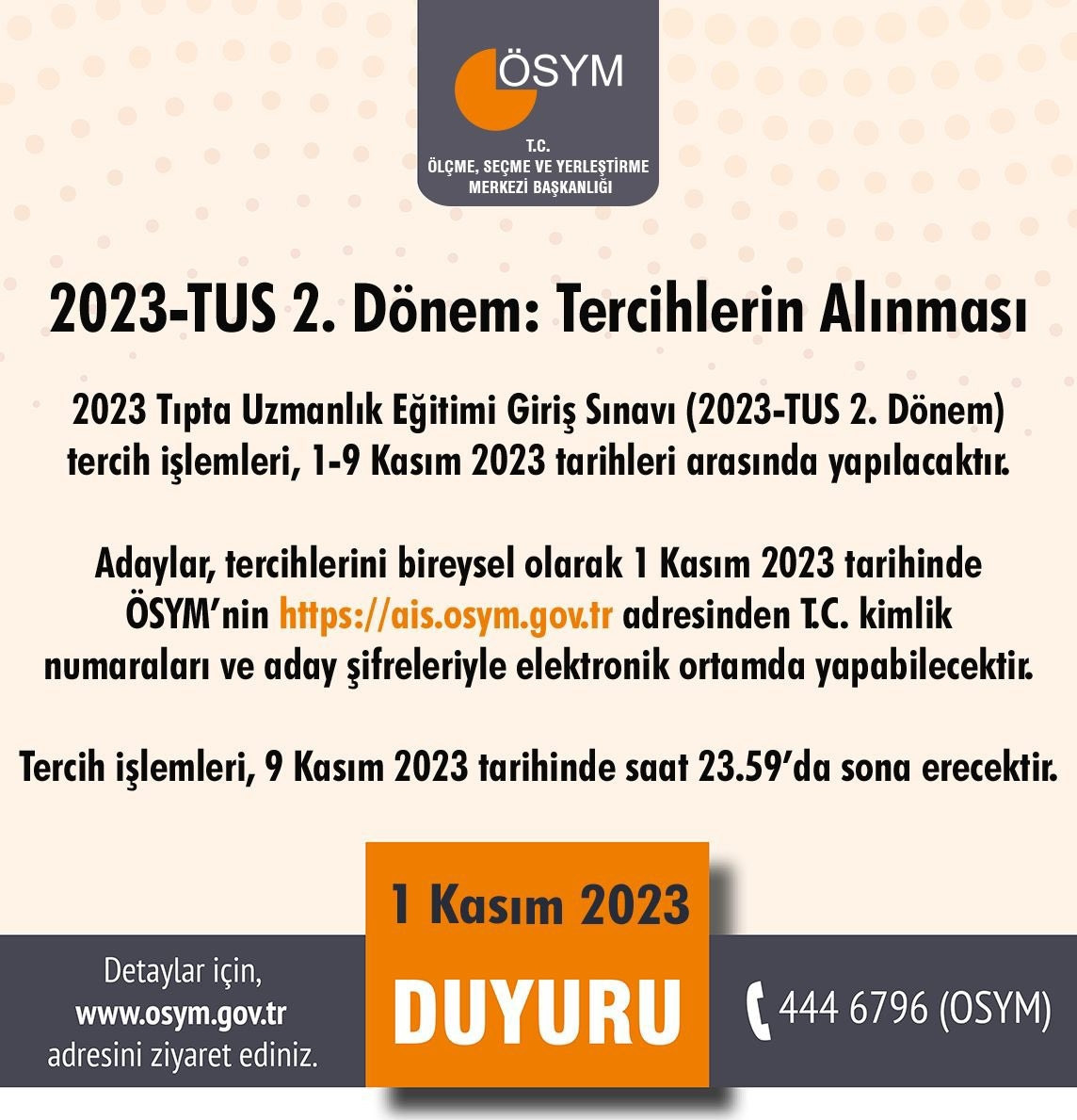 TUS TERCİH İŞLEMLERİ NE ZAMAN SONA ERECEK