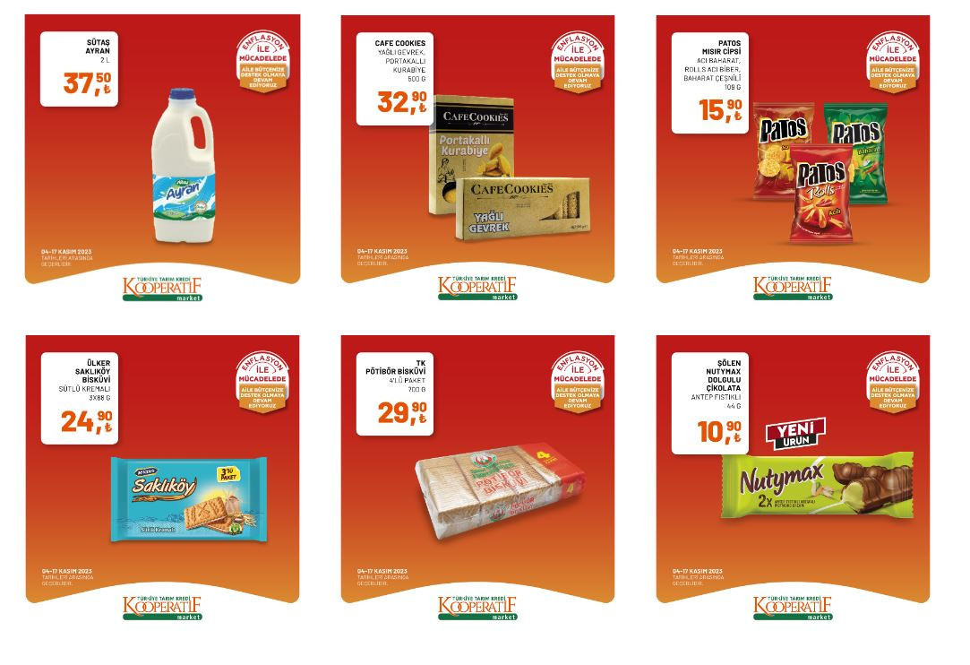 Tarım Kredi marketlerinde bu hafta neler var İşte, Tarım Kredi marketleri 7-17 Kasım indirimli ürünler kataloğu