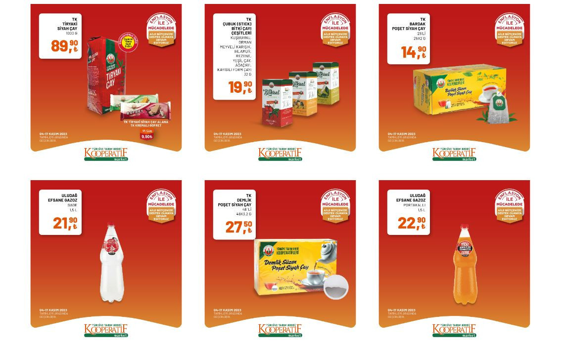 Tarım Kredi marketlerinde bu hafta neler var İşte, Tarım Kredi marketleri 7-17 Kasım indirimli ürünler kataloğu