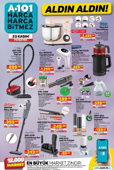 SATIŞTA A101 23 Kasım 2023 aktüel kataloğu || A101de bu hafta Vergisiz Cep Telefonu Modelleri, L Koltuk, Masa Takımı, Piyano, Gitar A101 online ve mağazalarda... SATIŞTA A101 23 Kasım 2023 aktüel kataloğu || A101de bu hafta Vergisiz Cep Telefonu Modelleri, L Koltuk, Masa Takımı, Piyano, Gitar A101 online ve mağazalarda...