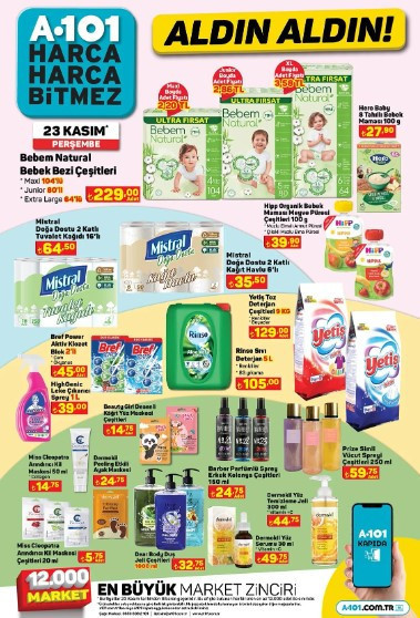 SATIŞTA A101 23 Kasım 2023 aktüel kataloğu || A101de bu hafta Vergisiz Cep Telefonu Modelleri, L Koltuk, Masa Takımı, Piyano, Gitar A101 online ve mağazalarda... SATIŞTA A101 23 Kasım 2023 aktüel kataloğu || A101de bu hafta Vergisiz Cep Telefonu Modelleri, L Koltuk, Masa Takımı, Piyano, Gitar A101 online ve mağazalarda...