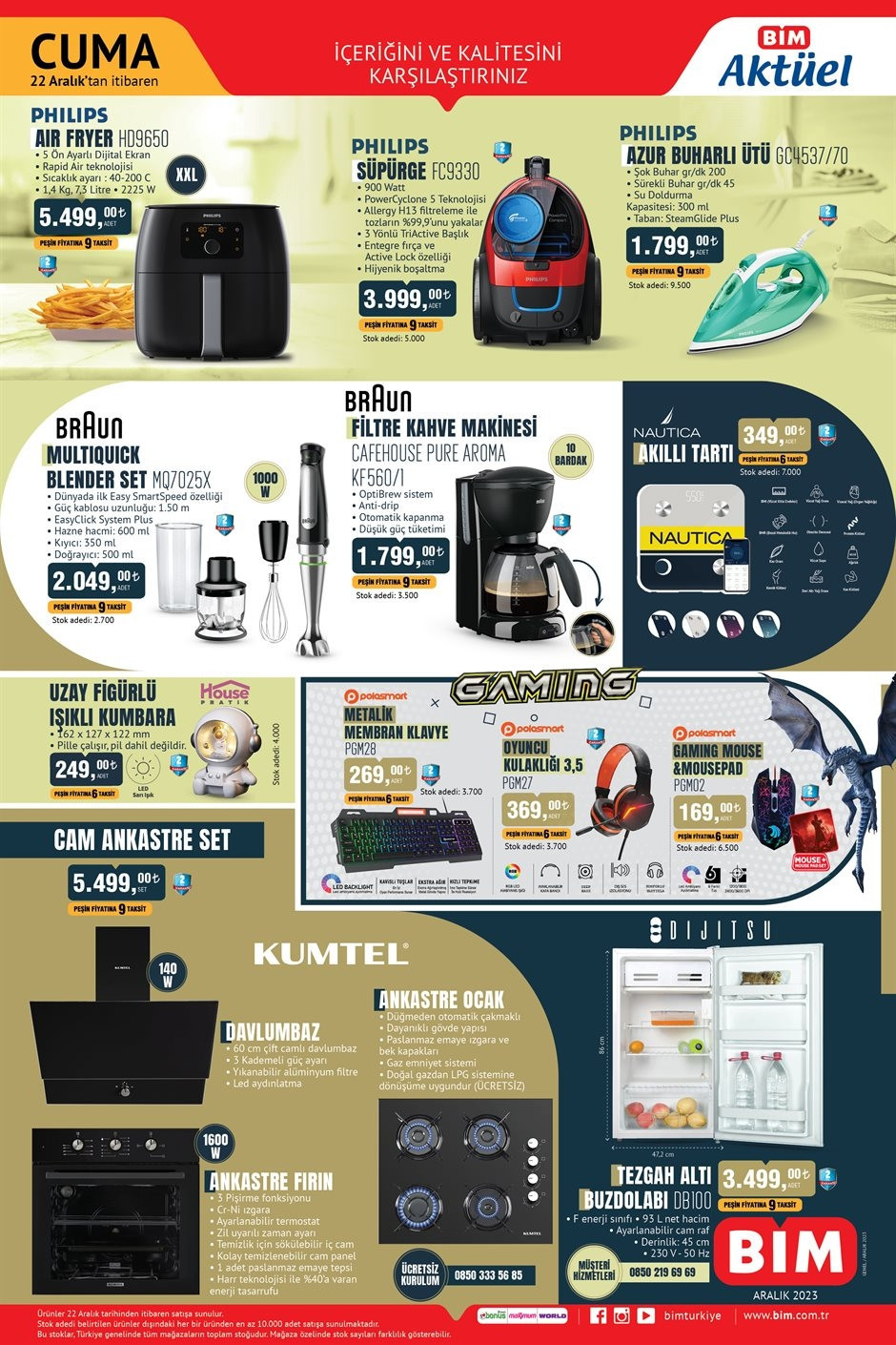 BİM AKTÜEL 22 ARALIK 2023 KATALOĞU
