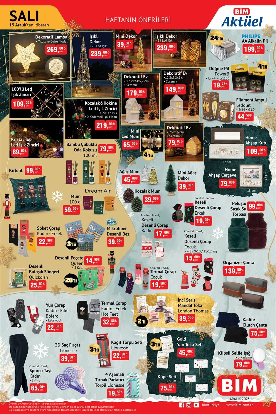 BİM AKTÜEL 19 ARALIK 2023