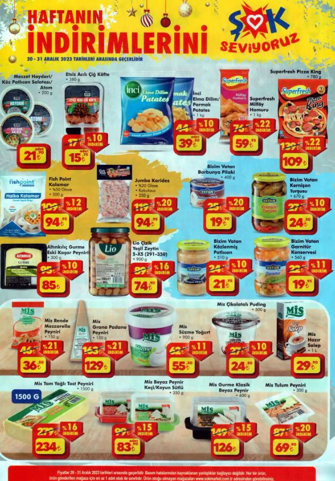 ŞOK Aktüel Ürünler Kataloğu 20 Aralık Çarşamba: Yeni katalog satışa sunuluyor Yılbaşı temalı ürünler ŞOK market raflarında