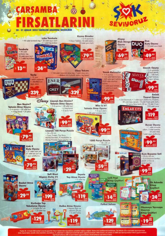 ŞOK Aktüel Ürünler Kataloğu 20 Aralık Çarşamba: Yeni katalog satışa sunuluyor Yılbaşı temalı ürünler ŞOK market raflarında
