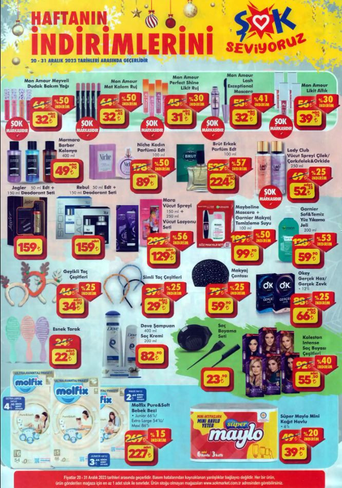 ŞOK Aktüel Ürünler Kataloğu 20 Aralık Çarşamba: Yeni katalog satışa sunuluyor Yılbaşı temalı ürünler ŞOK market raflarında