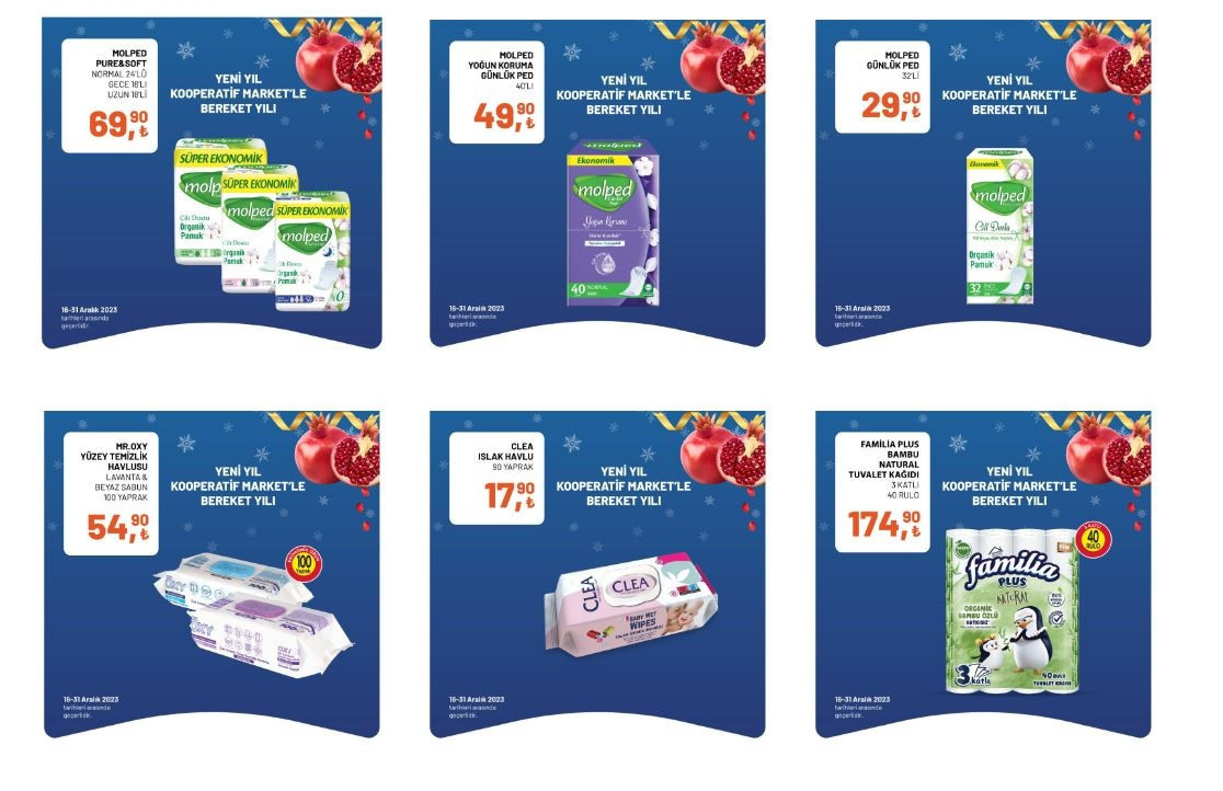 Tarım Kredi marketleri 19-31 Aralık indirimli ürünler listesi Tarım Kredi Kataloğu’nda şarküteri, temizlik ürünleri, kahvaltılık malzemeler, içecek çeşitleri satışa çıkıyor