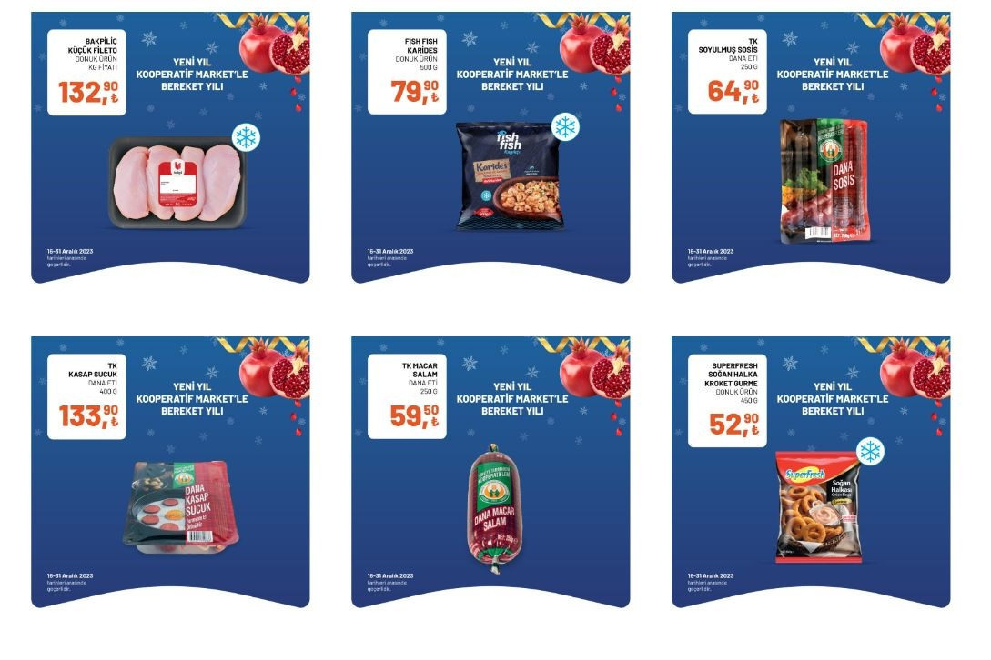 Tarım Kredi marketleri 19-31 Aralık indirimli ürünler listesi Tarım Kredi Kataloğu’nda şarküteri, temizlik ürünleri, kahvaltılık malzemeler, içecek çeşitleri satışa çıkıyor