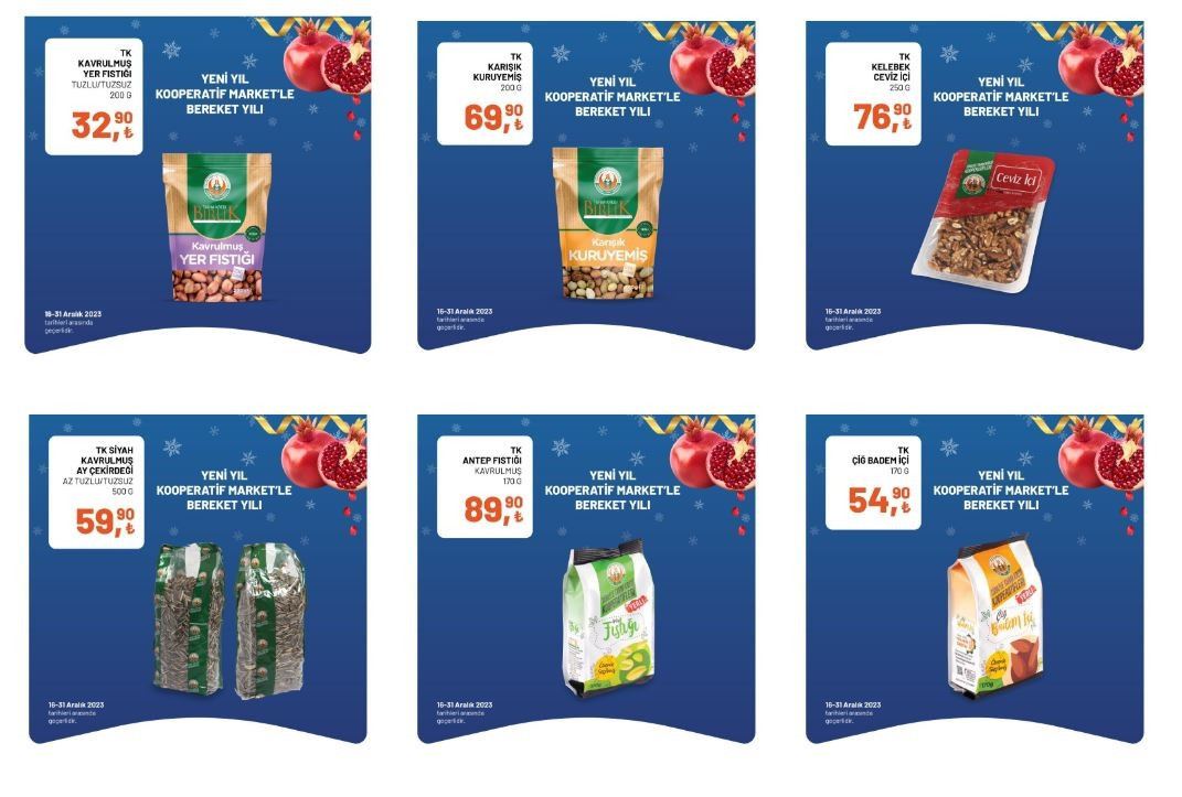 Tarım Kredi marketleri 19-31 Aralık indirimli ürünler listesi Tarım Kredi Kataloğu’nda şarküteri, temizlik ürünleri, kahvaltılık malzemeler, içecek çeşitleri satışa çıkıyor