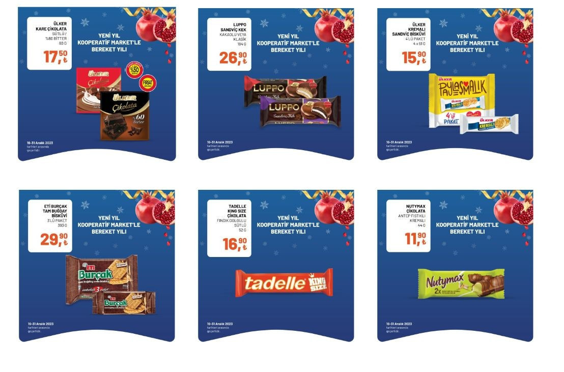 Tarım Kredi marketleri 19-31 Aralık indirimli ürünler listesi Tarım Kredi Kataloğu’nda şarküteri, temizlik ürünleri, kahvaltılık malzemeler, içecek çeşitleri satışa çıkıyor