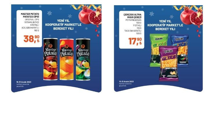 Tarım Kredi marketleri 19-31 Aralık indirimli ürünler listesi Tarım Kredi Kataloğu’nda şarküteri, temizlik ürünleri, kahvaltılık malzemeler, içecek çeşitleri satışa çıkıyor