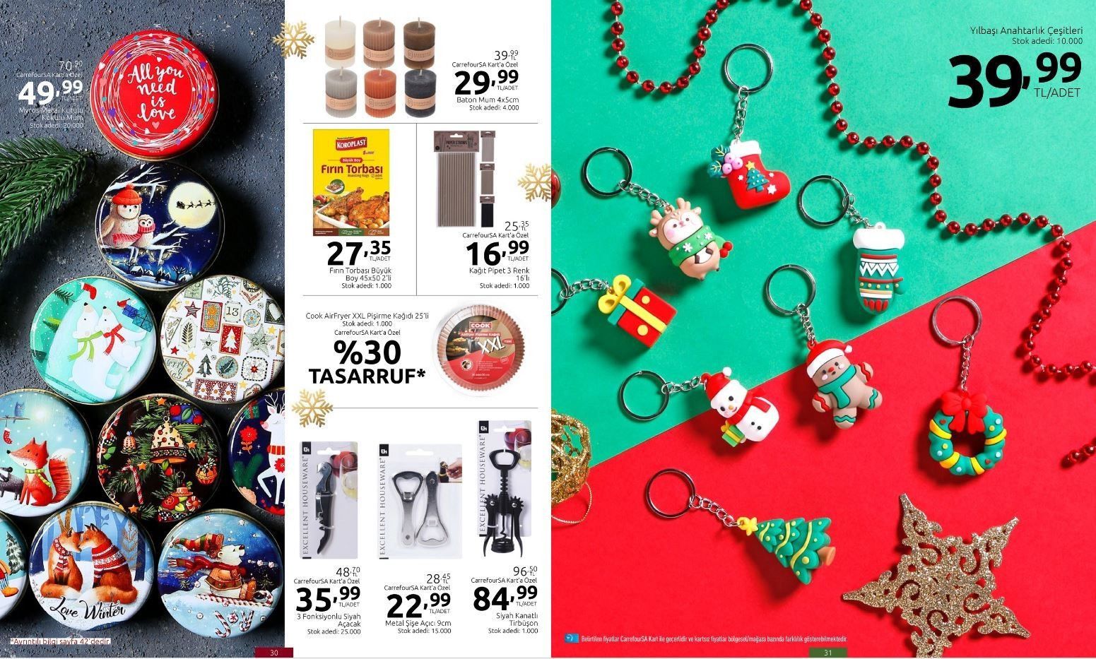 CarrefourSA 21-31 Aralık Kataloğu (İndirimli ürünler listesi) | Yılbaşı ağacı, süslemeler, dik saplı süpürge, Airfryer, yemek takımı, tablet ve televizyon çeşitleri